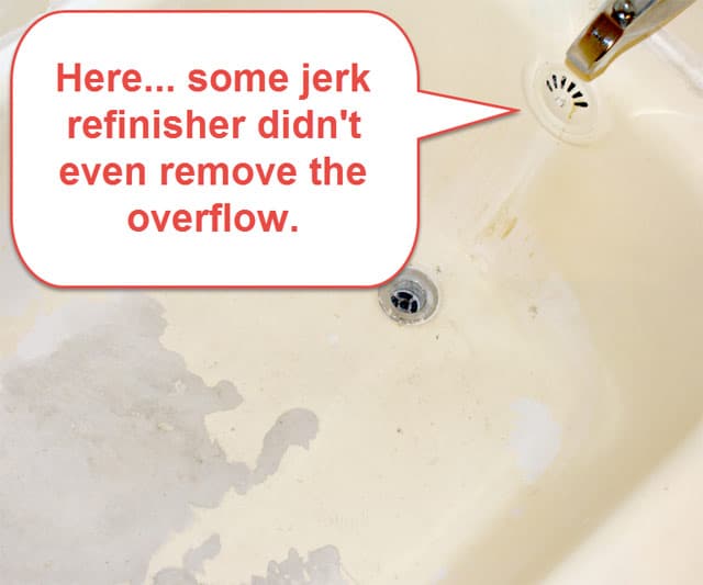 Results of hiring a cheap bathtub refinishing contractor.
