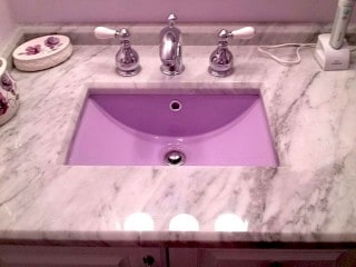 Custom color bathroom sink refinishing