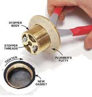 Pliers to remove a bathtub drain.
