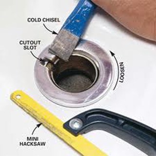 Stubborn tub drain removal method.