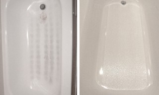 Hotel bathtub non-slip staining.