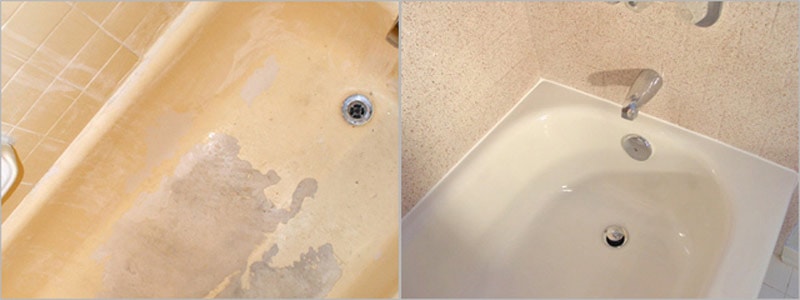 Bathtub refinishing before-after
