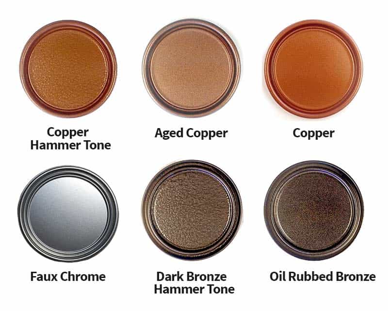 Faux metal finishes color chart.