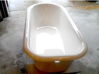 Clawfoot tub refinishing completed.