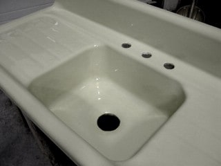 Damage repaired refinished kitchen sink