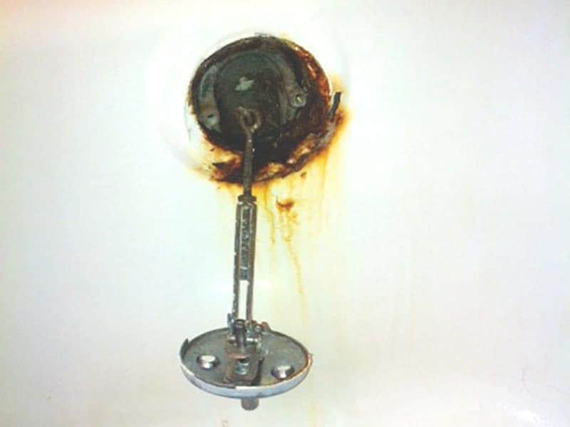 Bathtub Drain Overflow Rust Hole Repair, Bathtub Overflow Seal Replacement