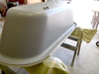 Clawfoot tub with the body work done.