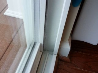 After: Vinyl sliding door frame crack repair